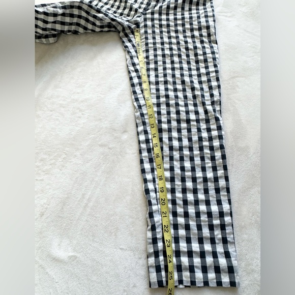 Ann Taylor Loft Marisa Cropped Gingham Checkered Black and White Ankle Pants Sz4 - Picture 12 of 14